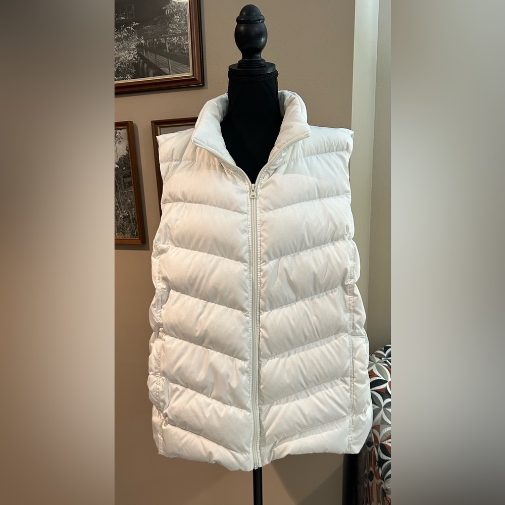 LAND’S END Women’s Ivory/Off White Puffer Vest in 3X